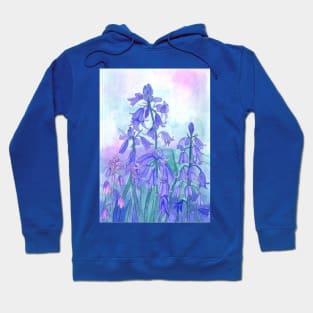 Bluebells painting in watercolor Hoodie